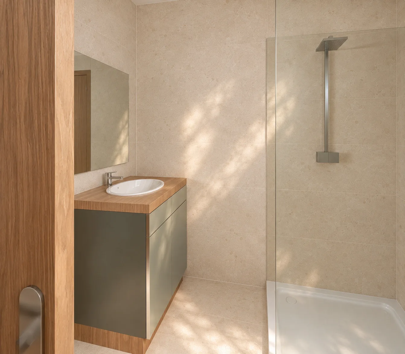 Adam: bathroom — basin and mirror — design visualisation
