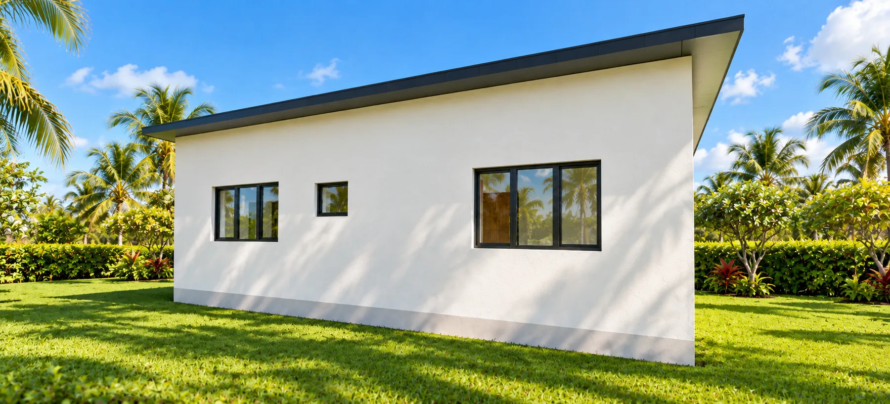 Rear design visualisation of Adam, a 2-bedroom single-storey home