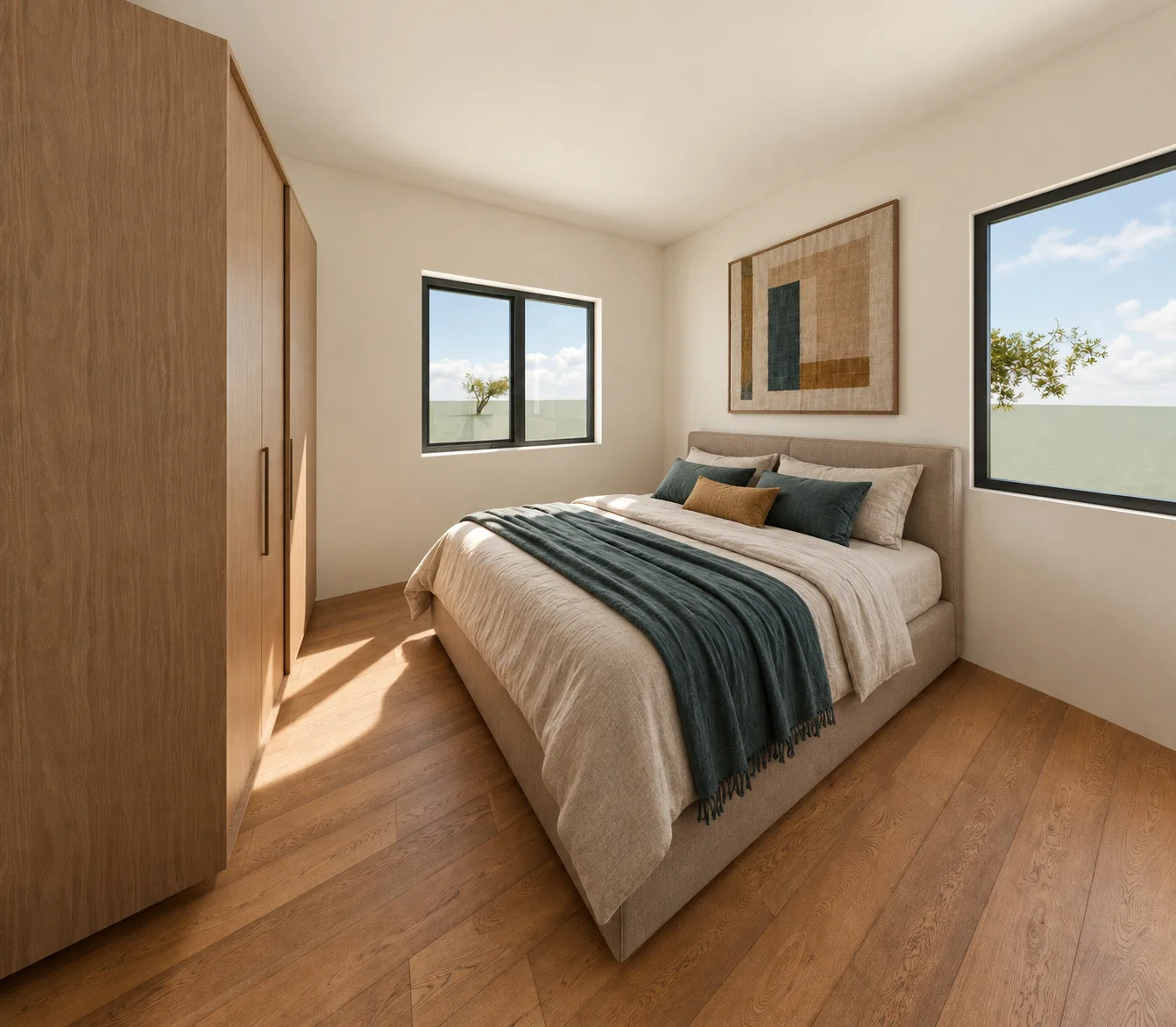 Isaac: primary bedroom — design visualisation