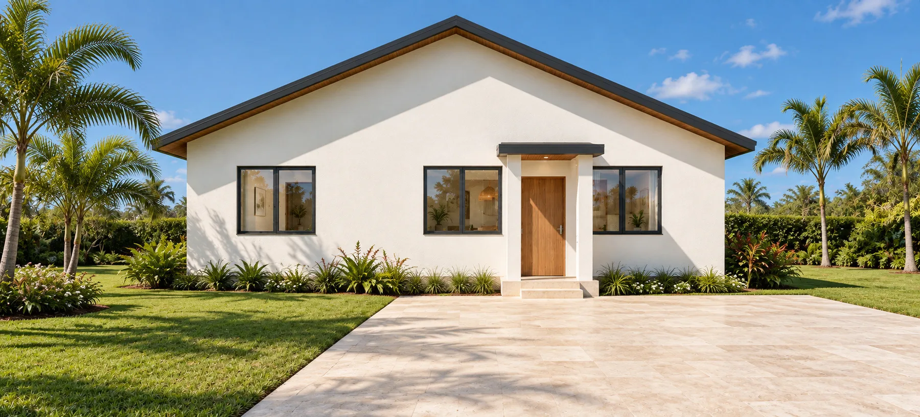 Straight-on front design visualisation of Isaac, a 3-bedroom single-storey home