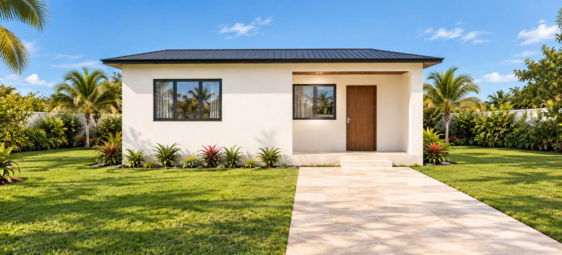 Straight-on front design visualisation of Jacob, a 2-bedroom single-storey home