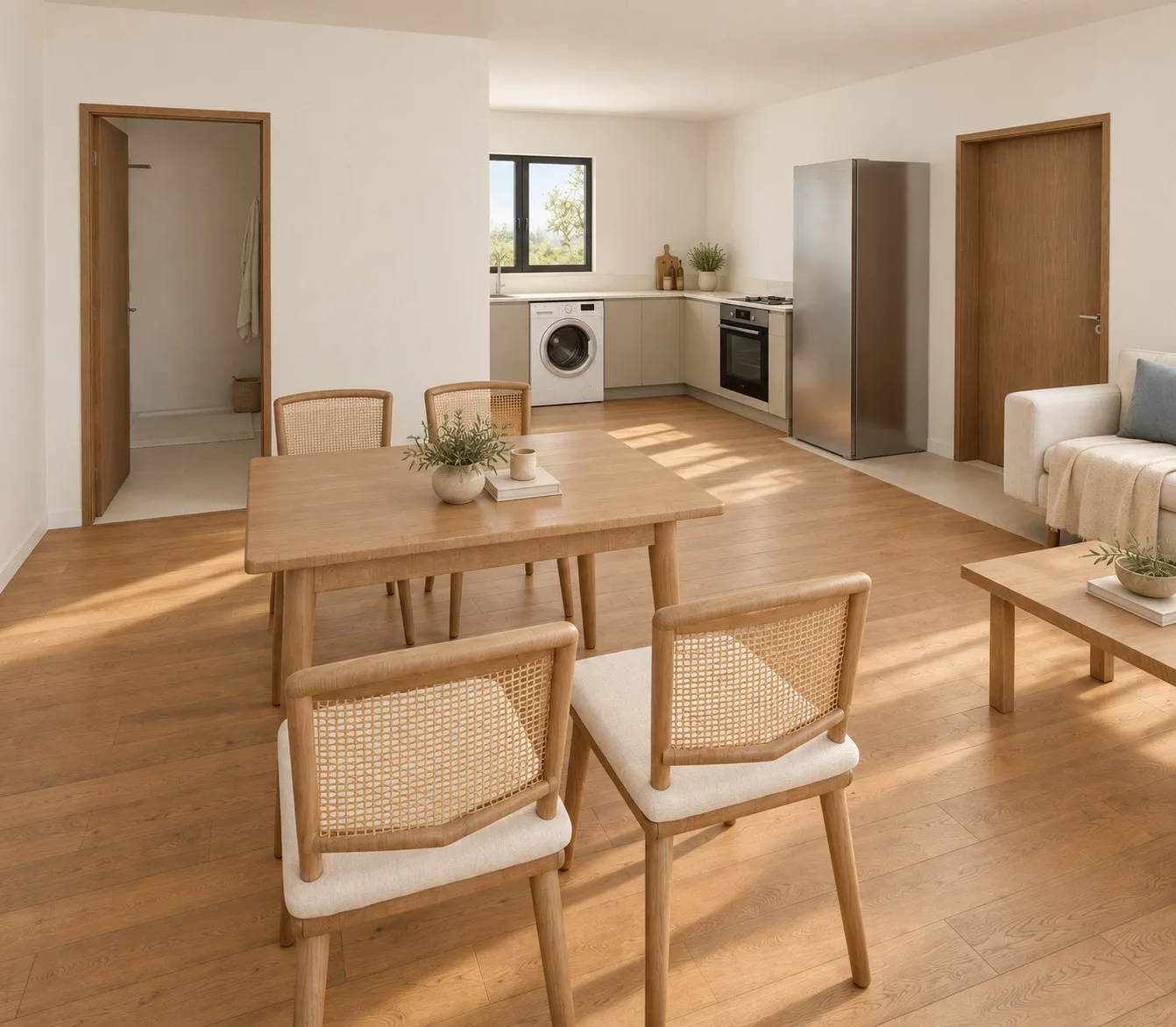 Jacob: Kitchen and dining — complementary view — design visualisation