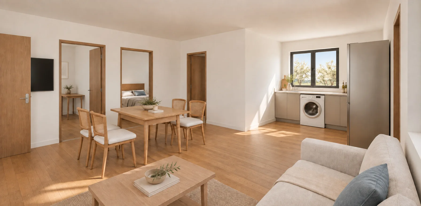Jacob: Living, dining and kitchen — design visualisation