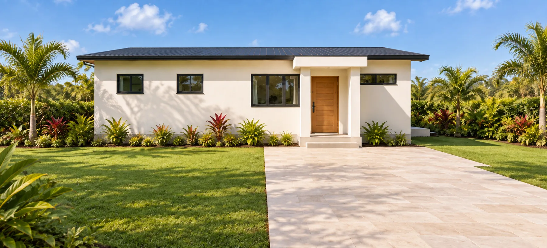 Straight-on front design visualisation of Joseph, a 3-bedroom single-storey home
