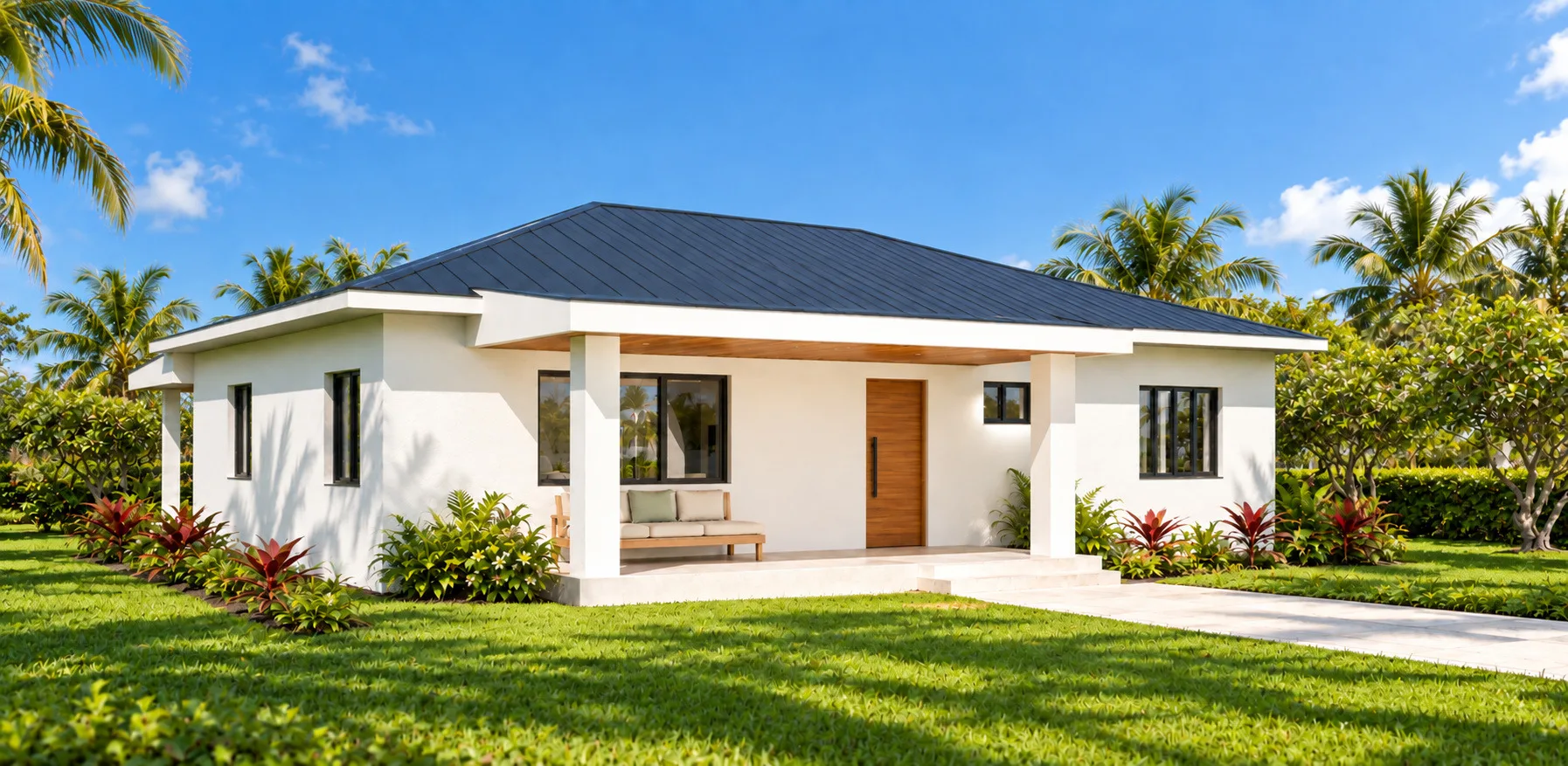 Front three-quarter design visualisation of Noah, a 3-bedroom single-storey home