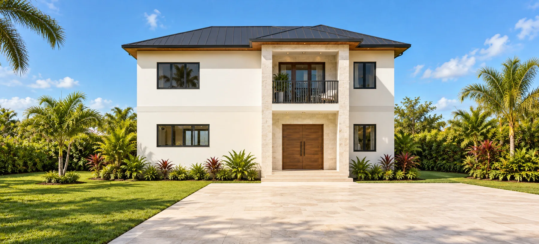 Straight-on front design visualisation of Solomon, a 4-bedroom two-storey home